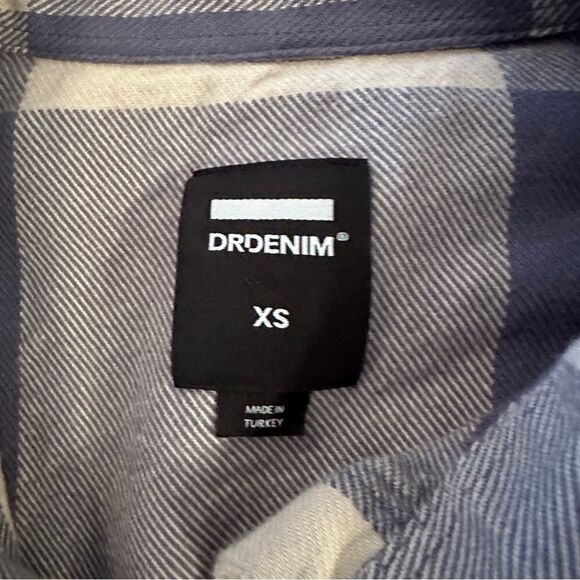 Dr. Denim Nathalie Shirt in Slate Blue Check - Picture 5 of 10